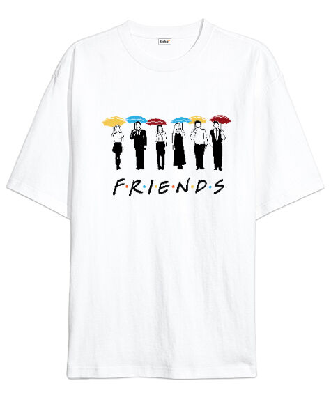 Tisho - Friends Beyaz Oversize Unisex Tişört