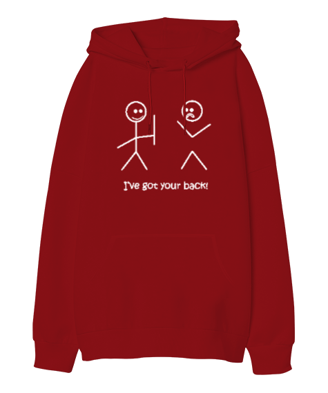 Tisho - Friends Kırmızı Oversize Unisex Kapüşonlu Sweatshirt