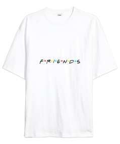 Tisho - Friends yazılı Oversize Unisex Tişört