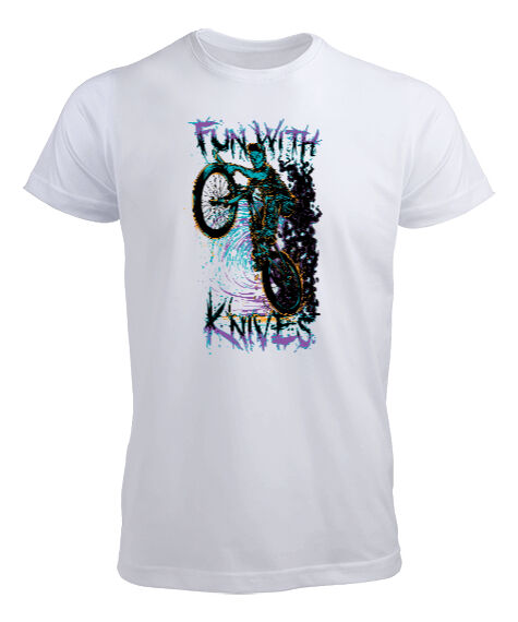 Tisho - Fun Knives Beyaz Erkek Tişört
