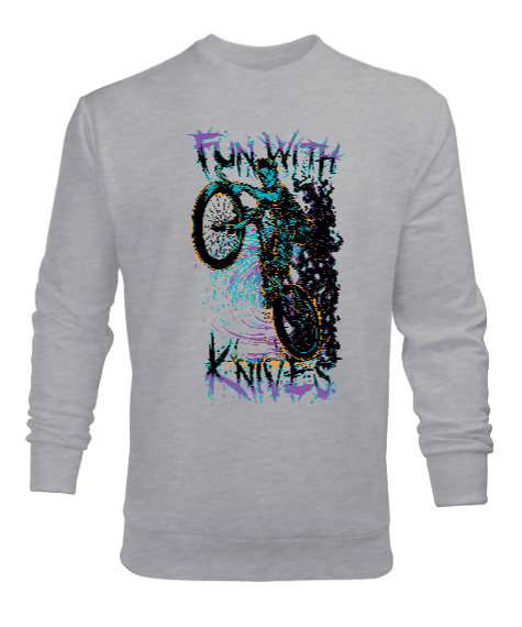 Tisho - Fun With Knives Tasarım Baskılı Erkek Sweatshirt