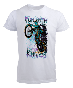 Tisho - Fun With Knives Tasarım Baskılı Erkek Tişört