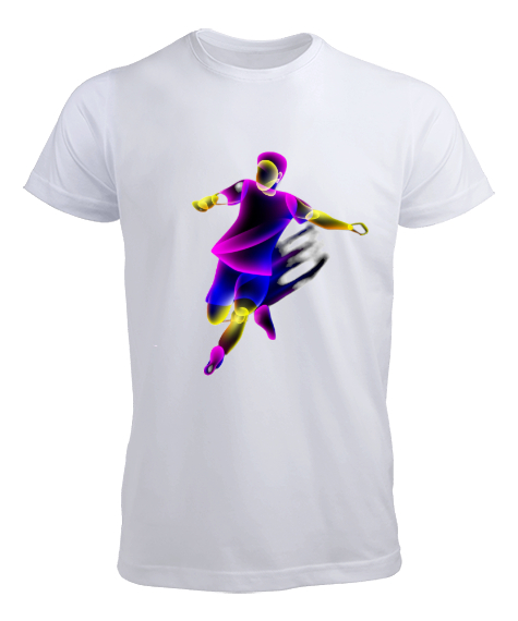 Tisho - Futbol Baskı Tasarımı Beyaz Erkek Tişört