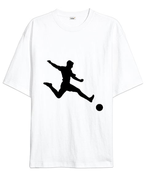 Tisho - FUTBOL Beyaz Oversize Unisex Tişört