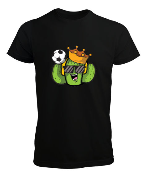 Tisho - Futbol Kralı Kaktüs Siyah Erkek Tişört
