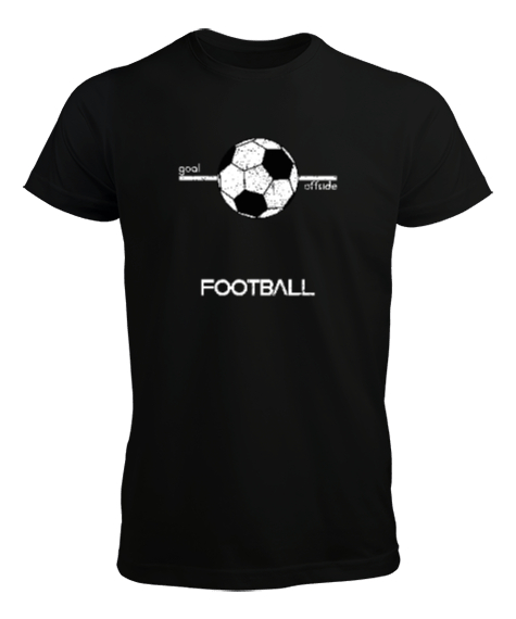 Tisho - Futbol metni ikonu tasarım baskılı 3 Siyah Erkek Tişört