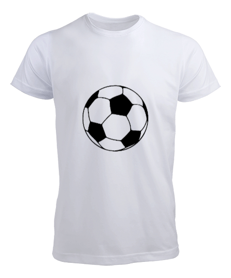 Tisho - Futbol Topu Baskılı Beyaz Erkek Tişört