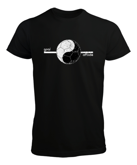 Tisho - Futbol ying yang tasarım baskılı 3 Siyah Erkek Tişört