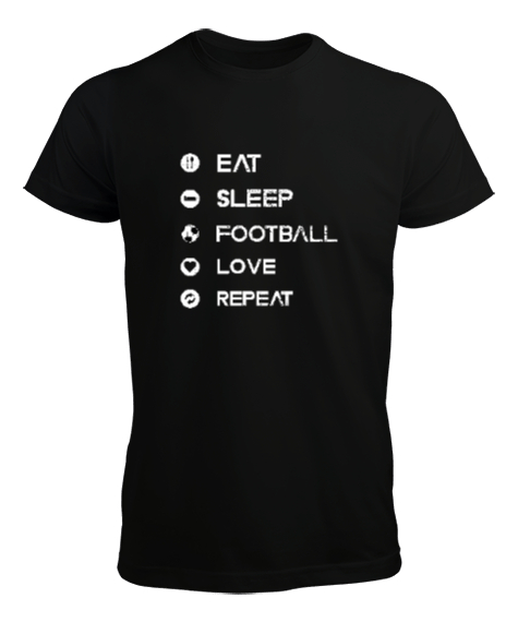 Tisho - Futbolcunun yaşam döngüsü tasarım baskılı 3 Siyah Erkek Tişört