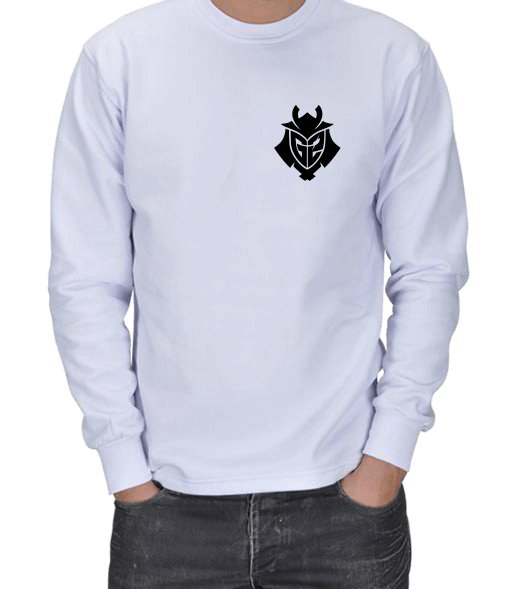 Tisho - G2 Beyaz ERKEK SWEATSHIRT