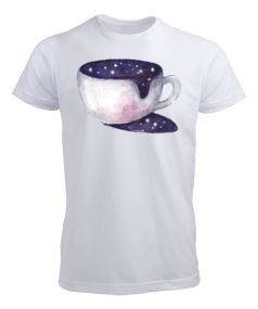 Tisho - Galaksi Kahvesi, Özel Çizim Minimal Tasarım Erkek Tişört
