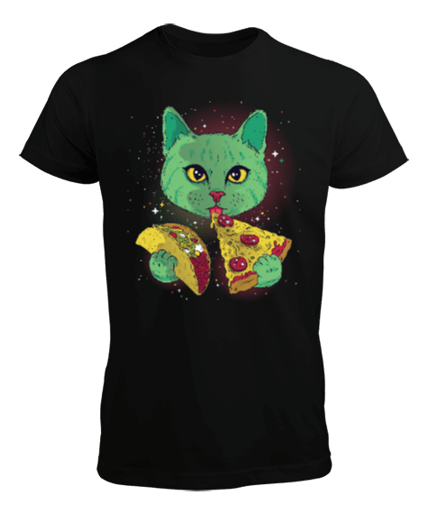 Tisho - Galaktik Gurme Kedi, Döner ve Pizza Kardeşliği Erkek Tişört