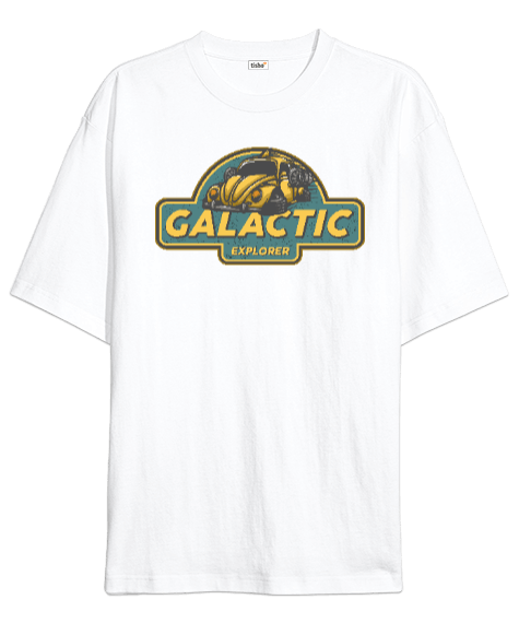 Tisho - Galaktik Keşif, Özel Çizim Tasarım Oversize Unisex Tişört