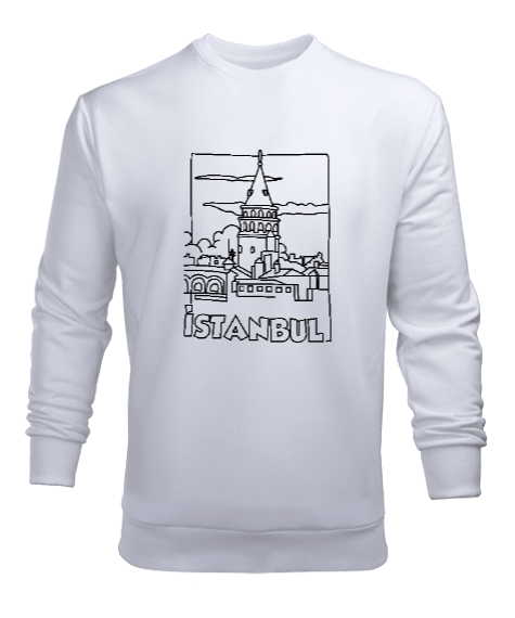 Tisho - GALATA İSTANBUL Beyaz Erkek Sweatshirt