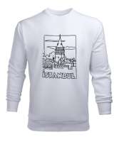 GALATA İSTANBUL Beyaz Erkek Sweatshirt - Tisho
