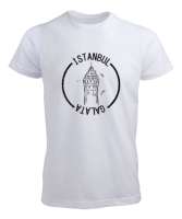 GALATA İSTANBUL Beyaz Erkek Tişört - Tisho