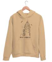 GALATA İSTANBUL Camel Unisex Kapşonlu Sweatshirt - Tisho