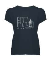 GALATA İSTANBUL Füme Kadın V Yaka Tişört - Tisho