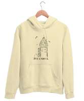 GALATA İSTANBUL Krem Unisex Kapşonlu Sweatshirt - Tisho