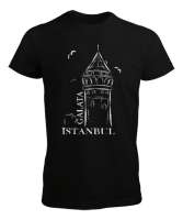GALATA İSTANBUL Siyah Erkek Tişört - Tisho