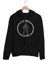 GALATA İSTANBUL Siyah Unisex Kapşonlu Sweatshirt - Tisho