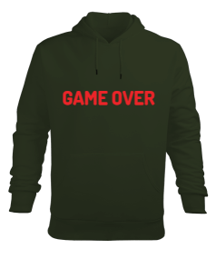 Tisho - GAME OVER baskılı Erkek Kapüşonlu Hoodie Sweatshirt