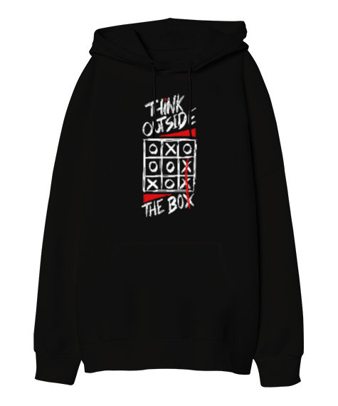 Tisho - Game Siyah Oversize Unisex Kapüşonlu Sweatshirt