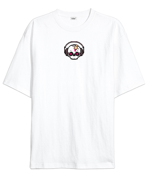 Tisho - GAMER Beyaz Oversize Unisex Tişört