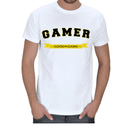 Tisho - Gamer GG Beyaz T-Shirt Erkek Tişört