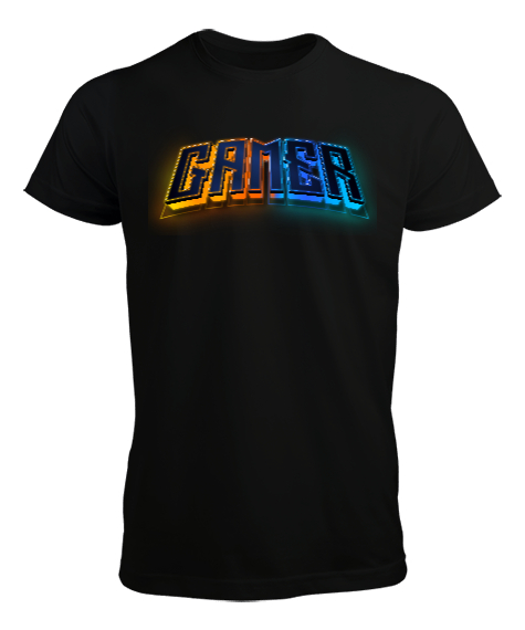 Tisho - Gamer RGB Tarz Siyah Siyah Erkek Tişört