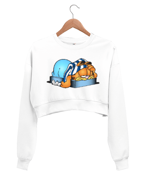 Tisho - Garfield Crop Sweatshirt Kadın Kadın Crop Sweatshirt