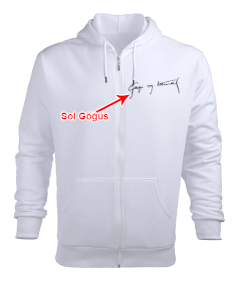 Gazi Mustafa Kemal ATATÜRK imzalı Erkek Kapşonlu Fermuarlı - Tisho