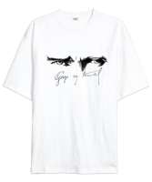Gazi Mustafa Kemal Atatürk Silueti Beyaz Oversize Unisex Tişört - Tisho