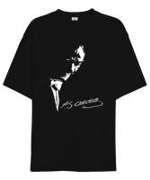 Gazi Mustafa Kemal Atatürk Siyah Oversize Unisex Tişört - Tisho