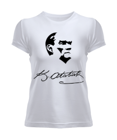 Gazi Mustafa Kemal Atatürk Tasarımlı Kadın Tişört - Tisho