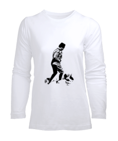 Gazi Mustafa Kemal Atatürk Tasarımlı Kadın Uzun Kol Tişört - Tisho