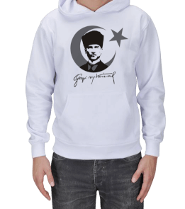 Gazi Mustafa Kemal Ay Yıldız Erkek Kapşonlu - Tisho