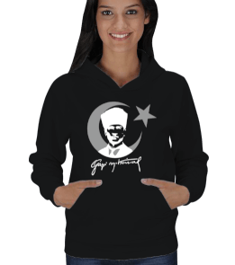 Gazi Mustafa Kemal Ay Yıldız Kadın Kapşonlu - Tisho