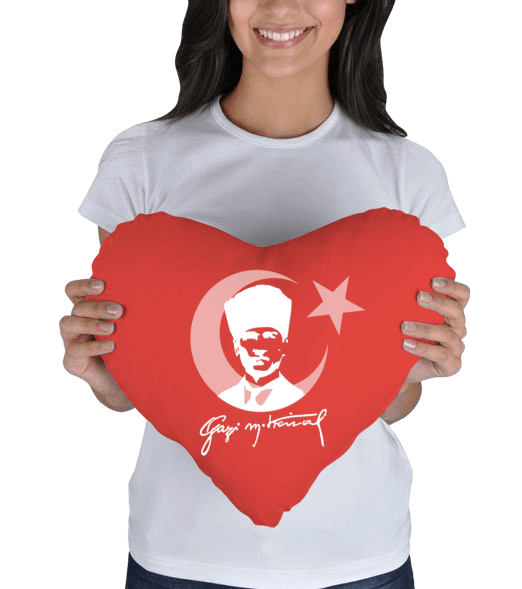 Tisho - Gazi Mustafa Kemal Ay Yıldız Kalp Yastık