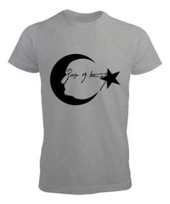 Gazi Mustafa Kemal Gri Erkek Tişört - Tisho