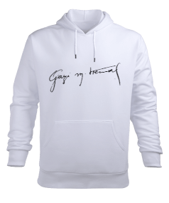 Gazi Mustafa Kemal İmza Erkek Kapüşonlu Sweatshirt Erkek Kapüşonlu Hoodie Sweatshirt - Tisho