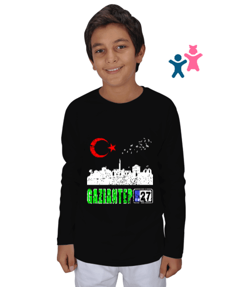 Tisho - gaziantep, gaziantep şehir ,Türkiye,Türkiye bayrağı. Çocuk Unisex Uzunkollu