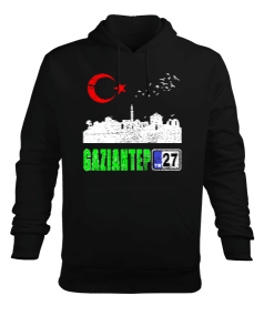 gaziantep, gaziantep şehir ,Türkiye,Türkiye bayrağı. Erkek Kapüşonlu Hoodie Sweatshirt - Tisho