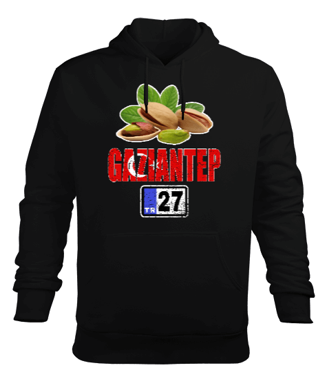 gaziantep, gaziantep şehir ,Türkiye,Türkiye bayrağı. Erkek Kapüşonlu Hoodie Sweatshirt - Tisho
