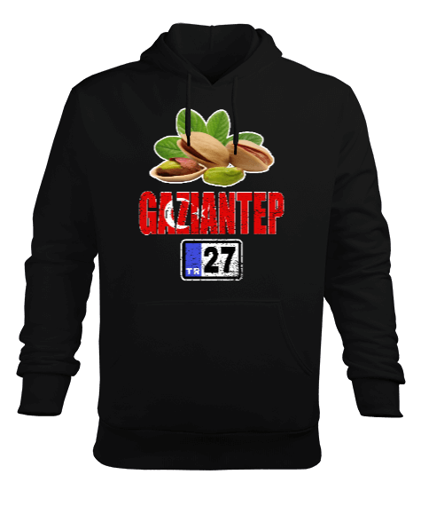 Tisho - gaziantep, gaziantep şehir ,Türkiye,Türkiye bayrağı. Erkek Kapüşonlu Hoodie Sweatshirt