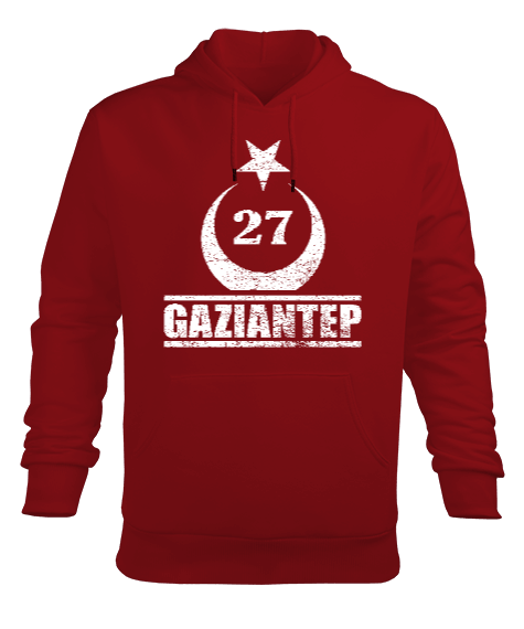 gaziantep, gaziantep şehir ,Türkiye,Türkiye bayrağı. Erkek Kapüşonlu Hoodie Sweatshirt - Tisho