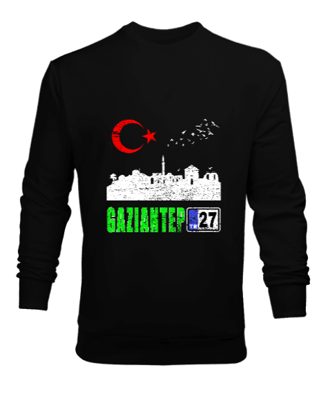 Tisho - gaziantep, gaziantep şehir ,Türkiye,Türkiye bayrağı. Erkek Sweatshirt