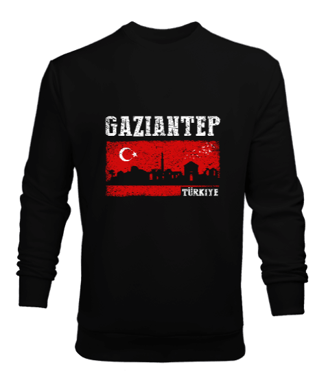 Tisho - gaziantep, gaziantep şehir ,Türkiye,Türkiye bayrağı. Erkek Sweatshirt