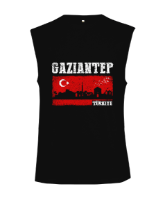 gaziantep, gaziantep şehir ,Türkiye,Türkiye bayrağı. Kesik Kol Unisex Tişört - Tisho