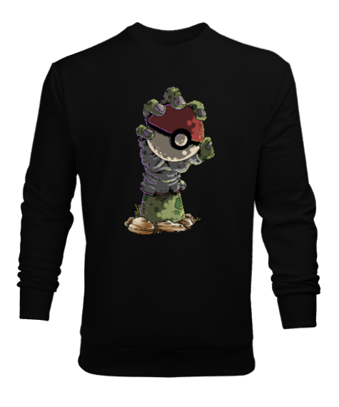 Tisho - Geek Zombi Bakeball - Fantastik El Siyah Erkek Sweatshirt